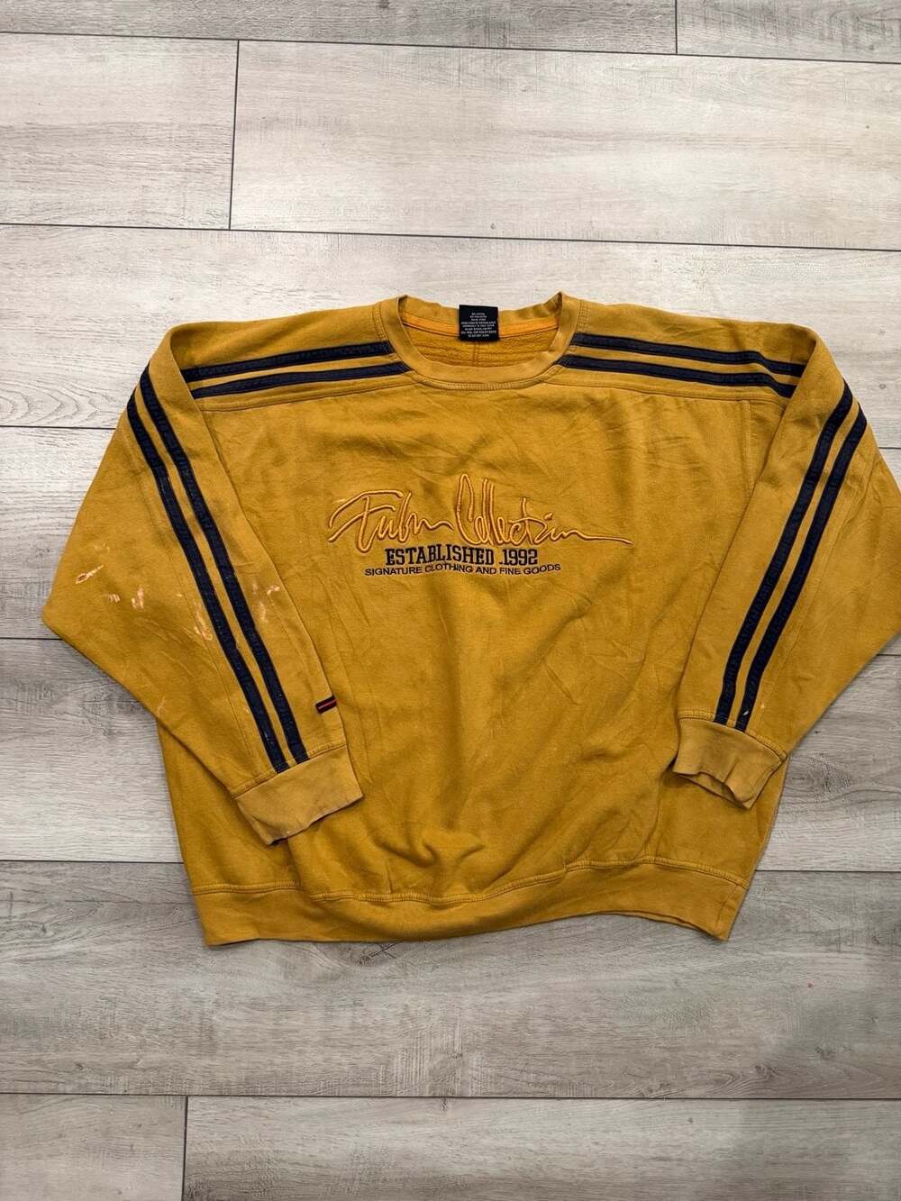 Y2K Vintage FUBU Collection Established 1992 Mustard Yellow Crewneck Sweatshirt